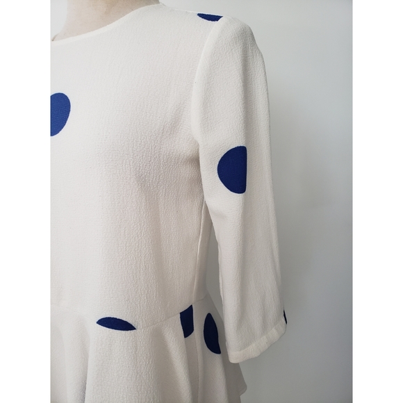 ZARA Basic Polka dot Peplum Blouse - Picture 4 of 8